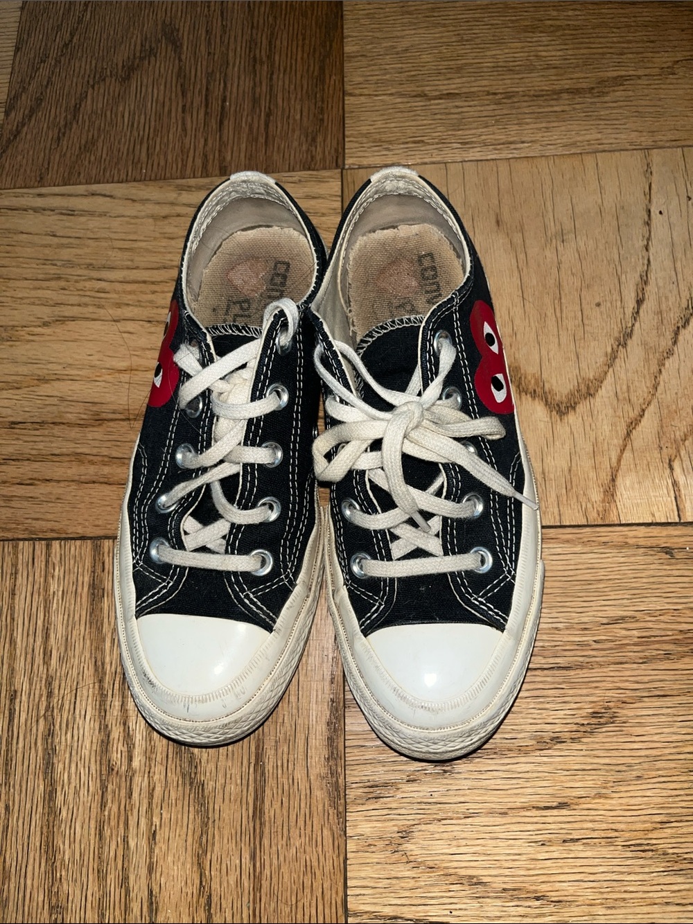 Comme des Garcons Black Converse With Red heart